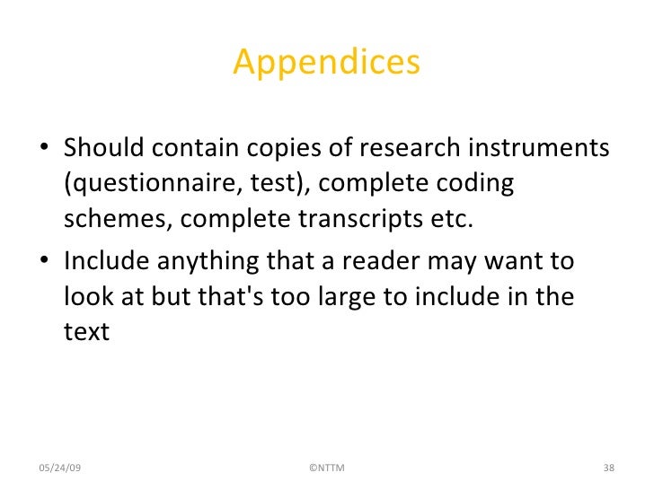 appendices in essays